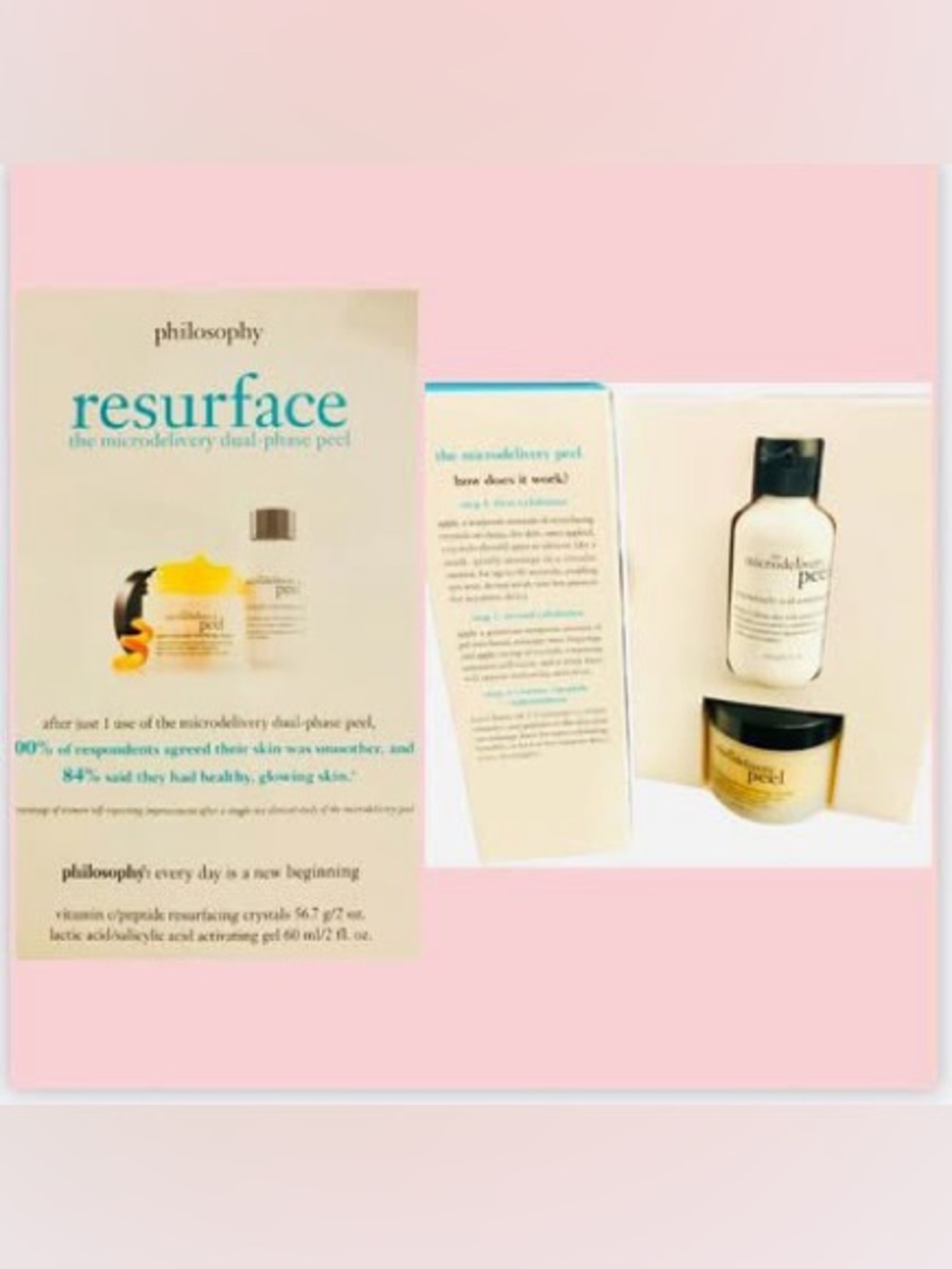 Philosophy The Microdelivery Peel Resurface System 2 oz Set NEW SEALED ORIGINAL